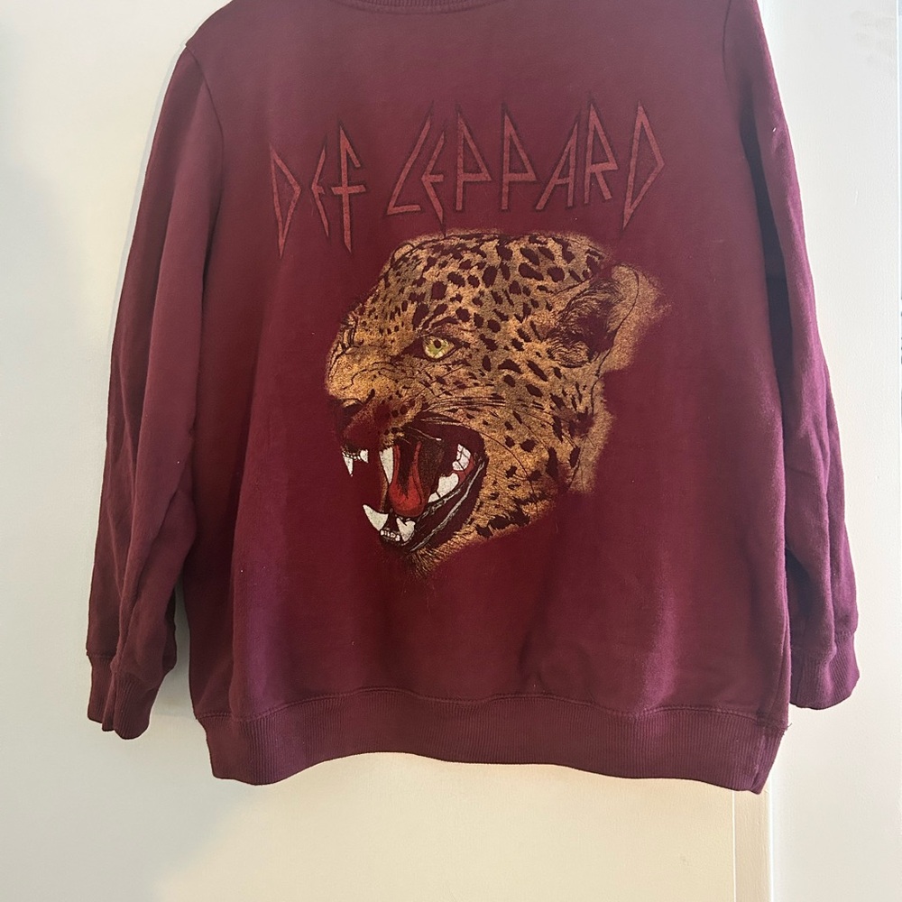 Def Leppard Burgundy Crewneck Sweater